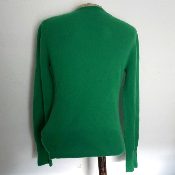 Y2K APT.9 FOREST 100%CASHMERE RUCHED VNECK TOP SZ L - Picture 4 of 6